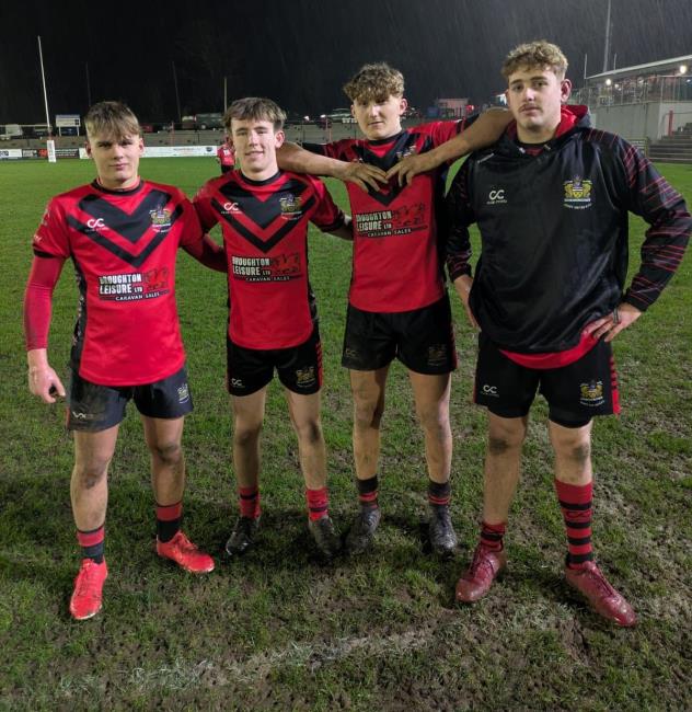 Tenby Youth players Jayden Allen, Rhys Parker, Alfie Pryor and Iestyn Richards